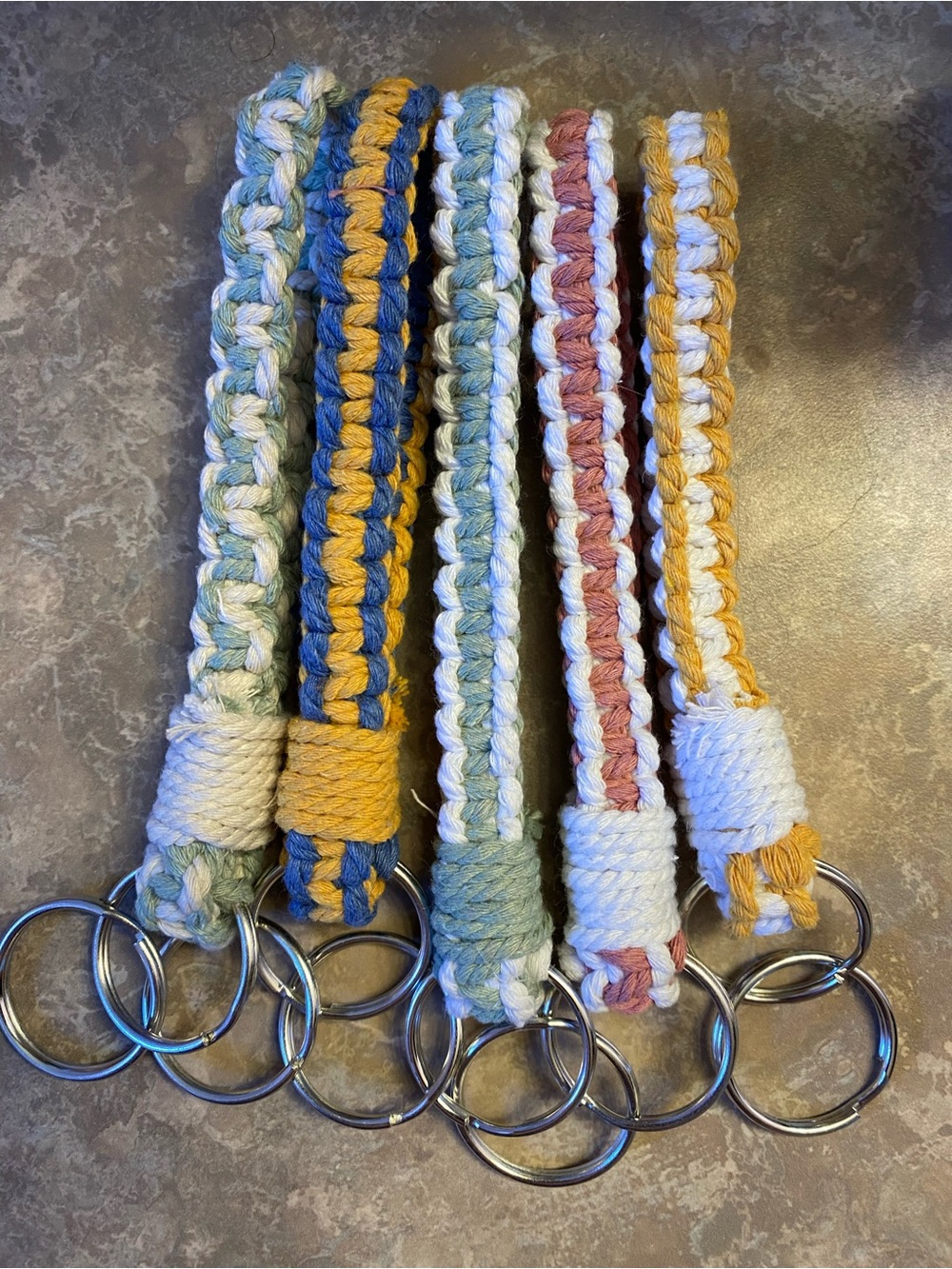 Macrame Wristlet Keychains Lot (5 keychains)